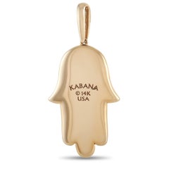 Kabana 14K Yellow Gold 0.33 Ct Diamond and Spiny Hamsa Pendant