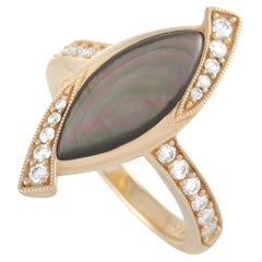 Kabana 14K Yellow Gold 0.46 Ct Diamond and Mother of Pearl Ring