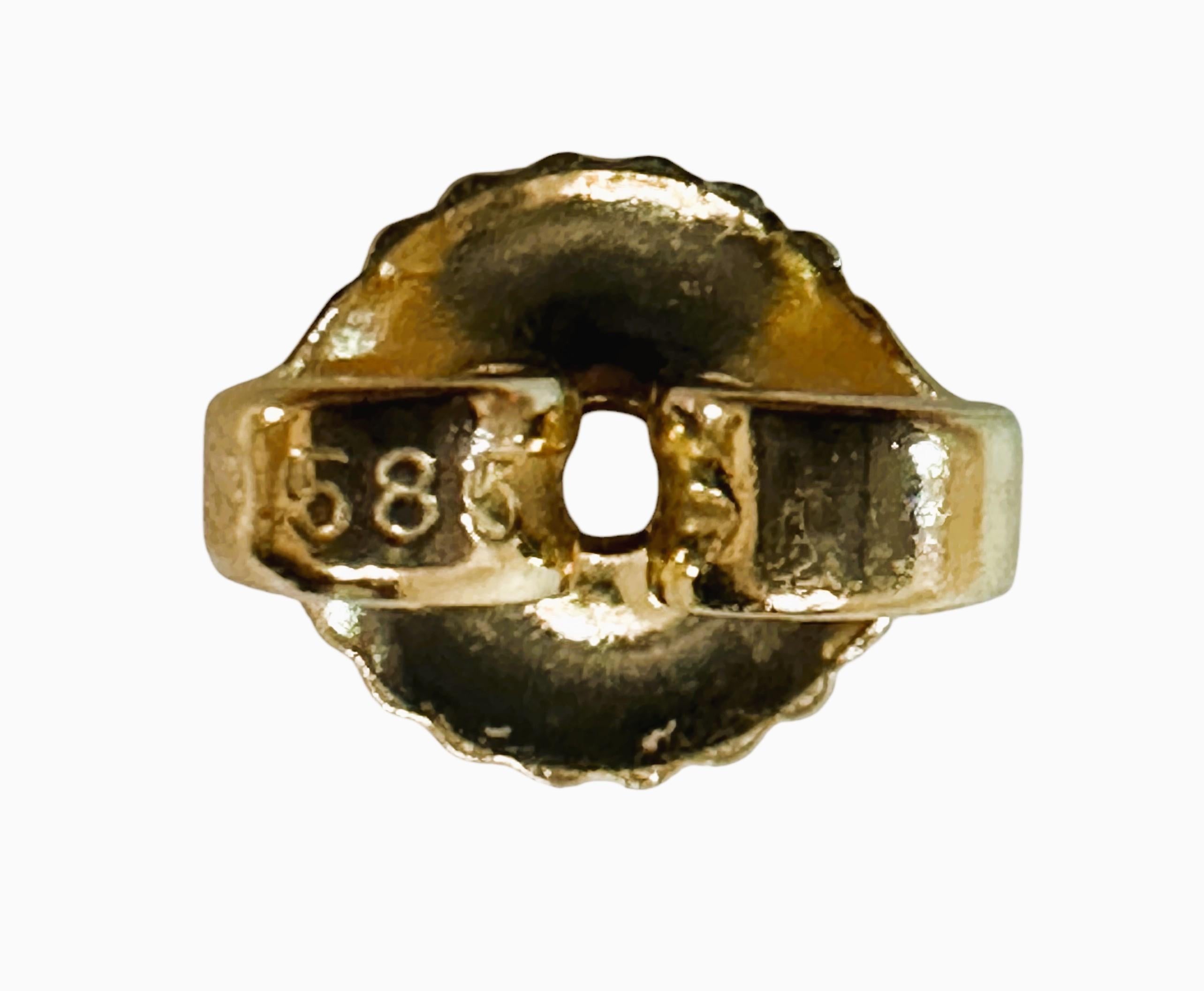Kabana 14k Gelbgold Perlmutt Post-Ohrringe im Angebot 3