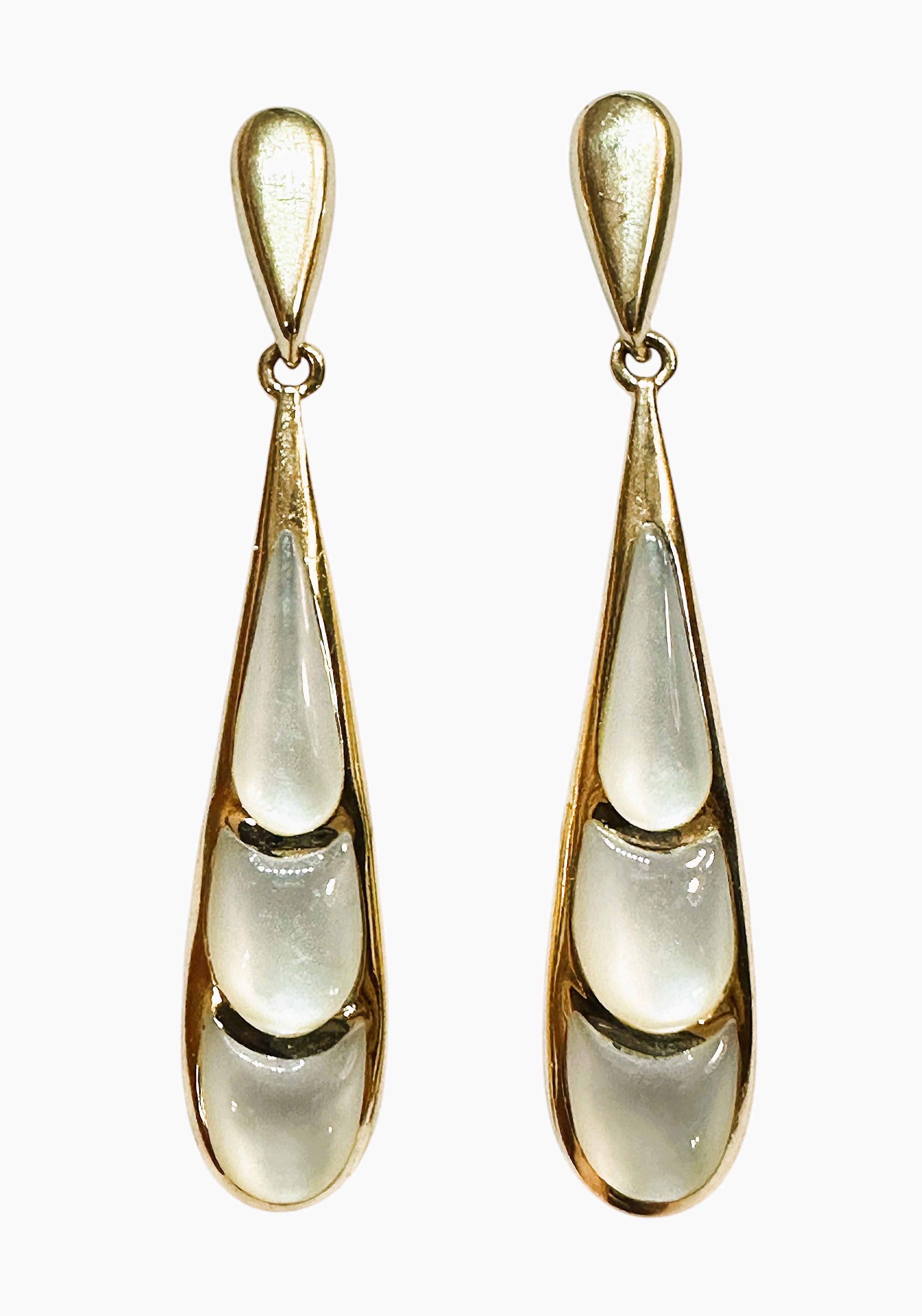 Women's Kabana 14k Yellow Gold Mother of Pearl Post Dangle Earrings