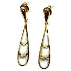 Kabana - Boucles d'oreilles à pampilles en or jaune 14k et nacre