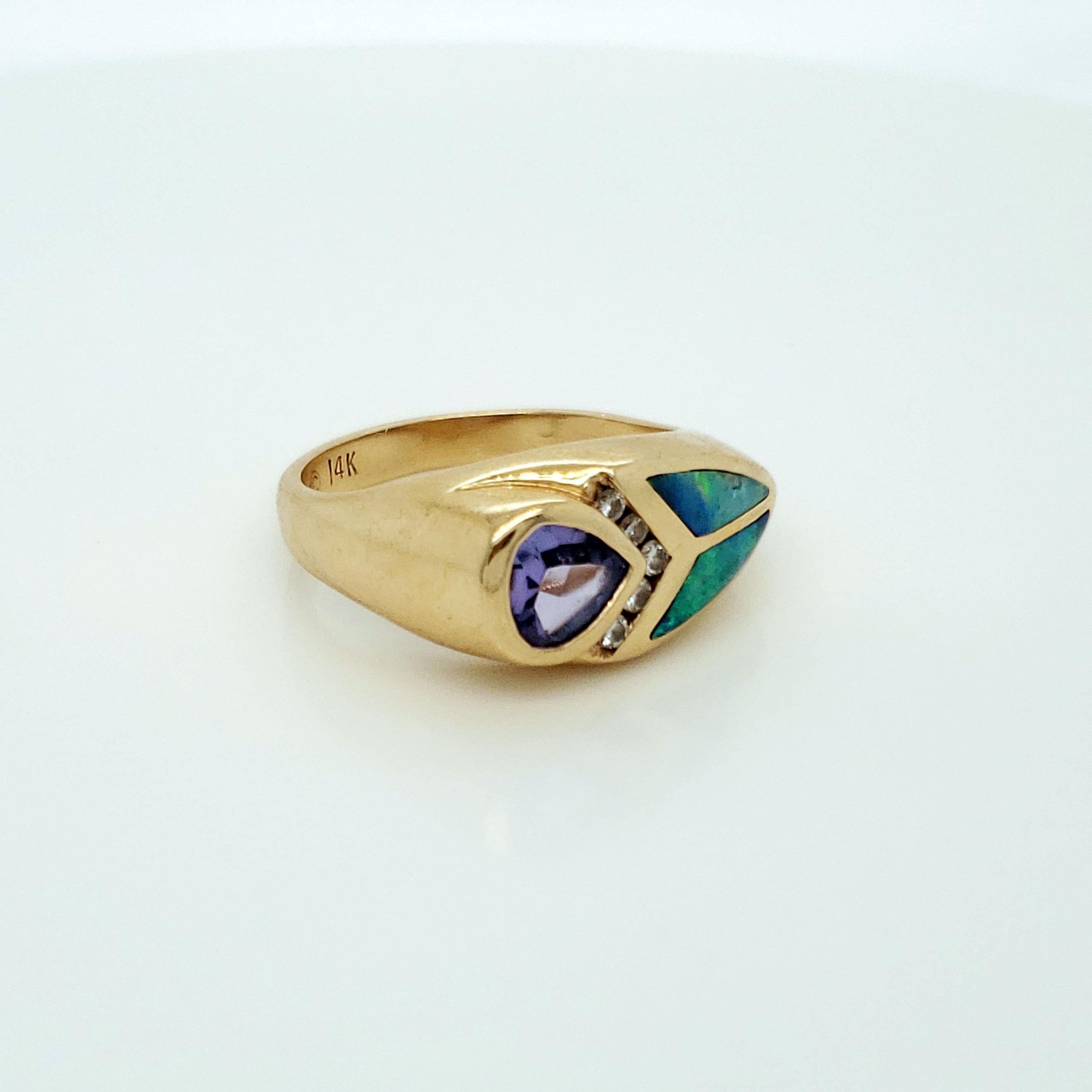 kabana tanzanite opal ring