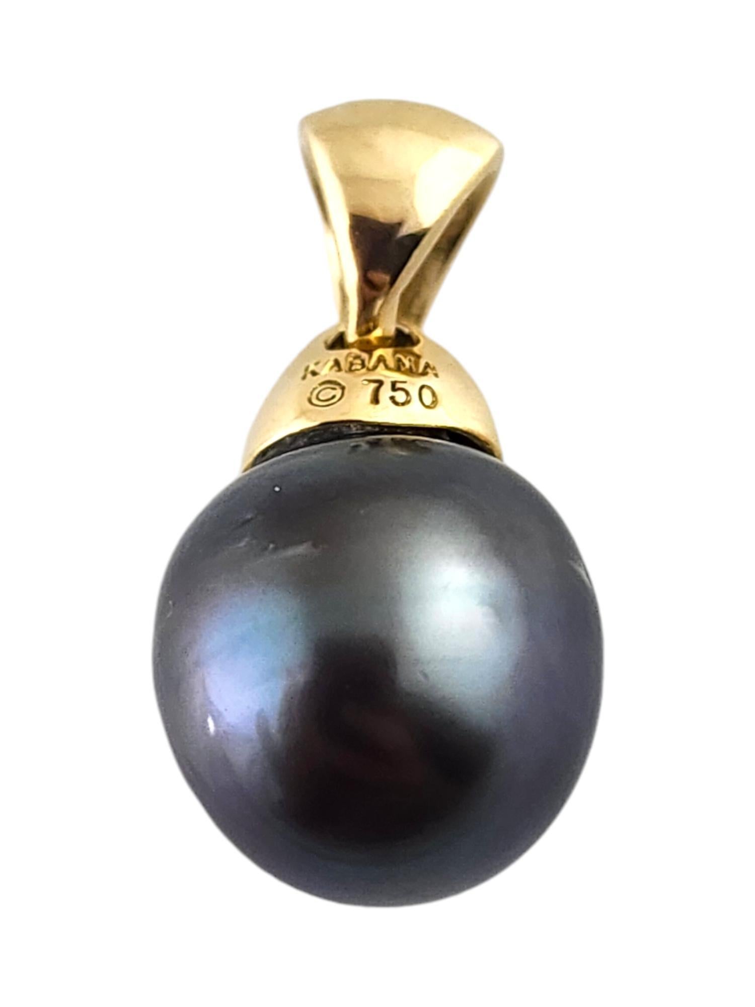 Kabana Pendentif en or jaune 18 carats et perles noires n° 19454 Bon état - En vente à Washington Depot, CT