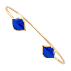 Kabana Alhambra Damen 14K Gelbgold Lapislazuli-Manschettenarmband