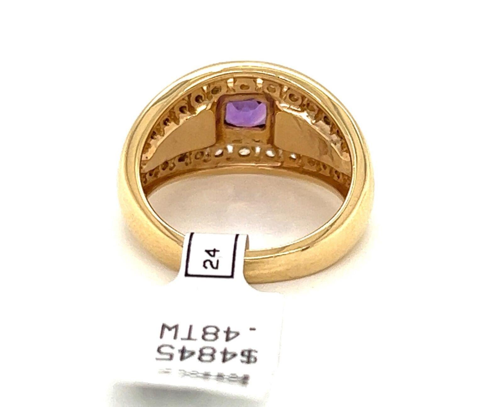 Kabana Diamant Feueropal Amethyst 14k Gelbgold Band-Ring (Moderne)