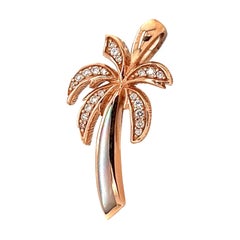 Kabana Diamond Rosa Madreperla in oro rosa 14k Charm a forma di albero delle palme