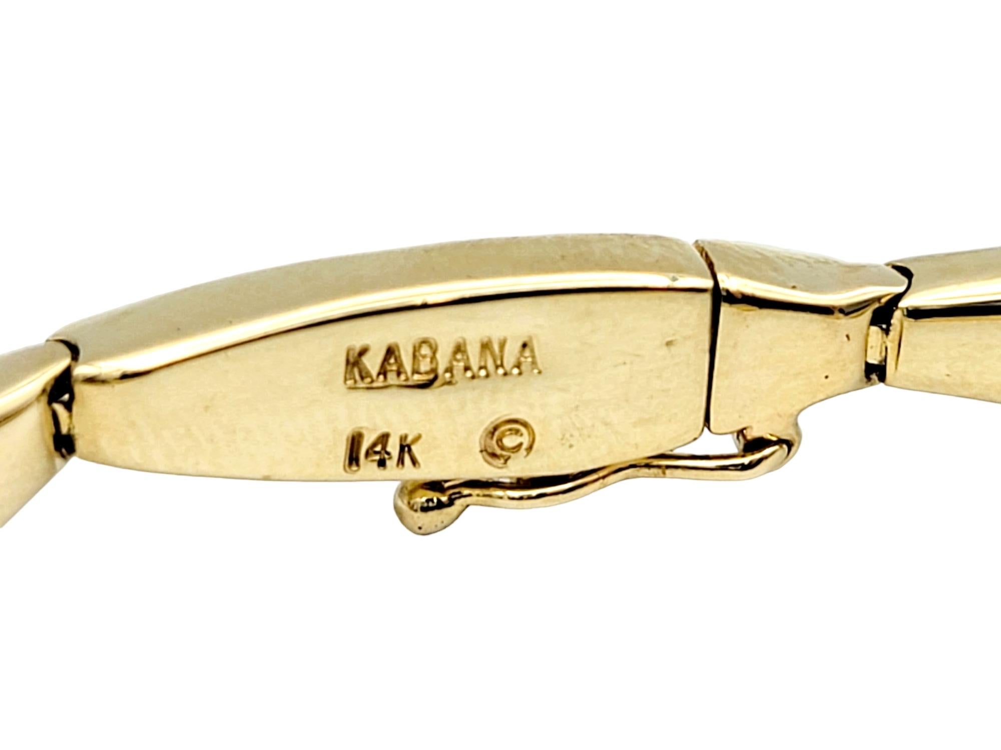 Kabana, bracelet à maillons allongés en or jaune 14 carats incrusté de nacre en vente 1