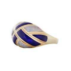 Kabana Lapis Lazuli and Opal Dome Ring