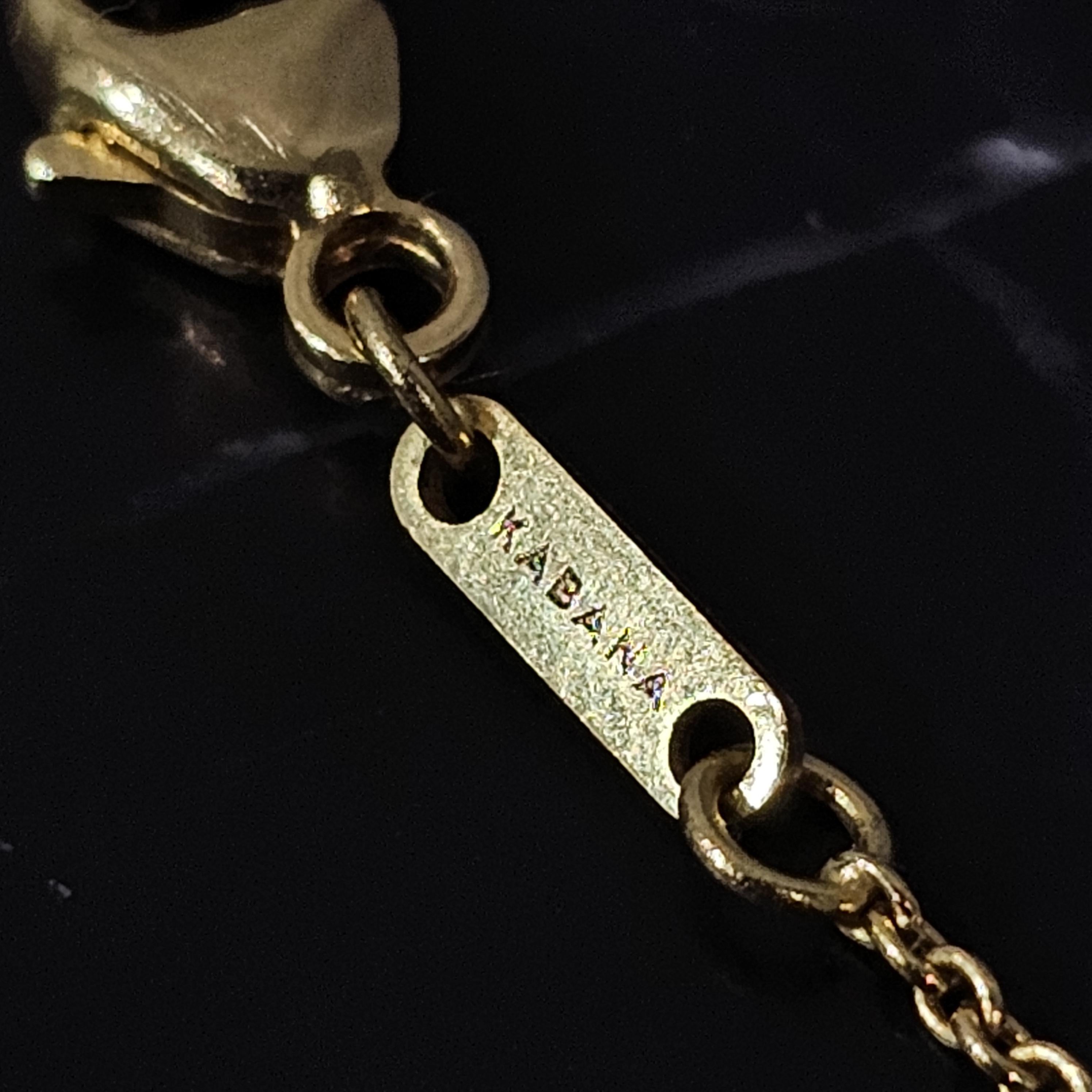 Collana Kabana con ciondolo di ostriche spinose Madreperla Diamante Oro 14k in vendita 6
