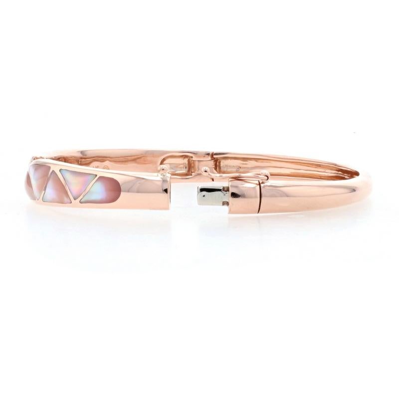 Women's Kabana Mother of Pearl & Diamond Bangle Bracelet Rose Gold 14k Rnd .12ctw