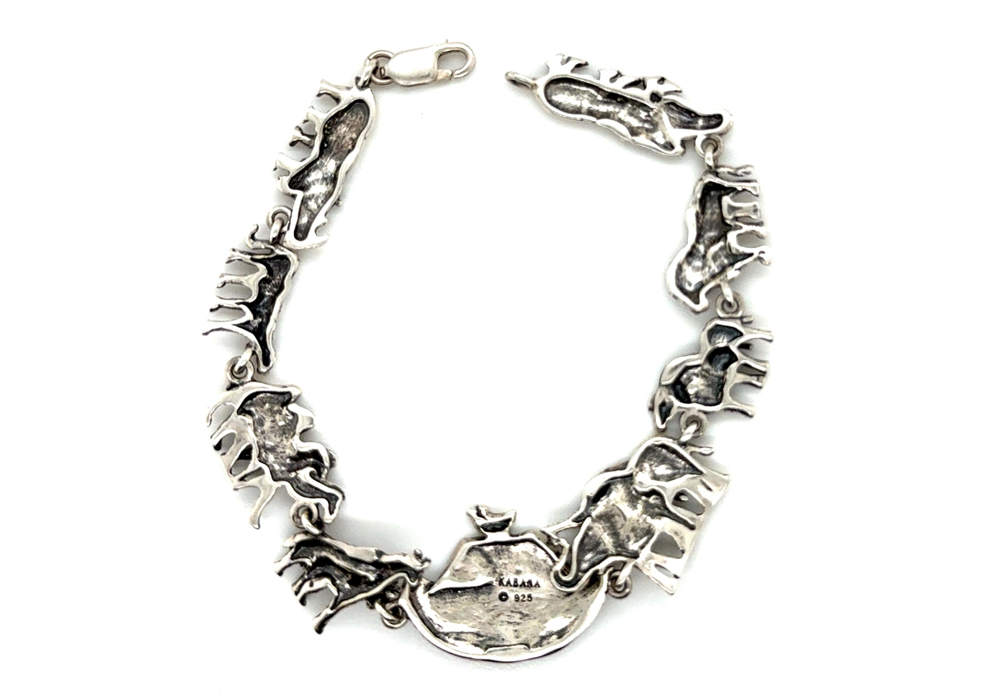 Women's Kabana Noah's Ark Bible Charm Bracelet Sterling Silver Animals For Sale