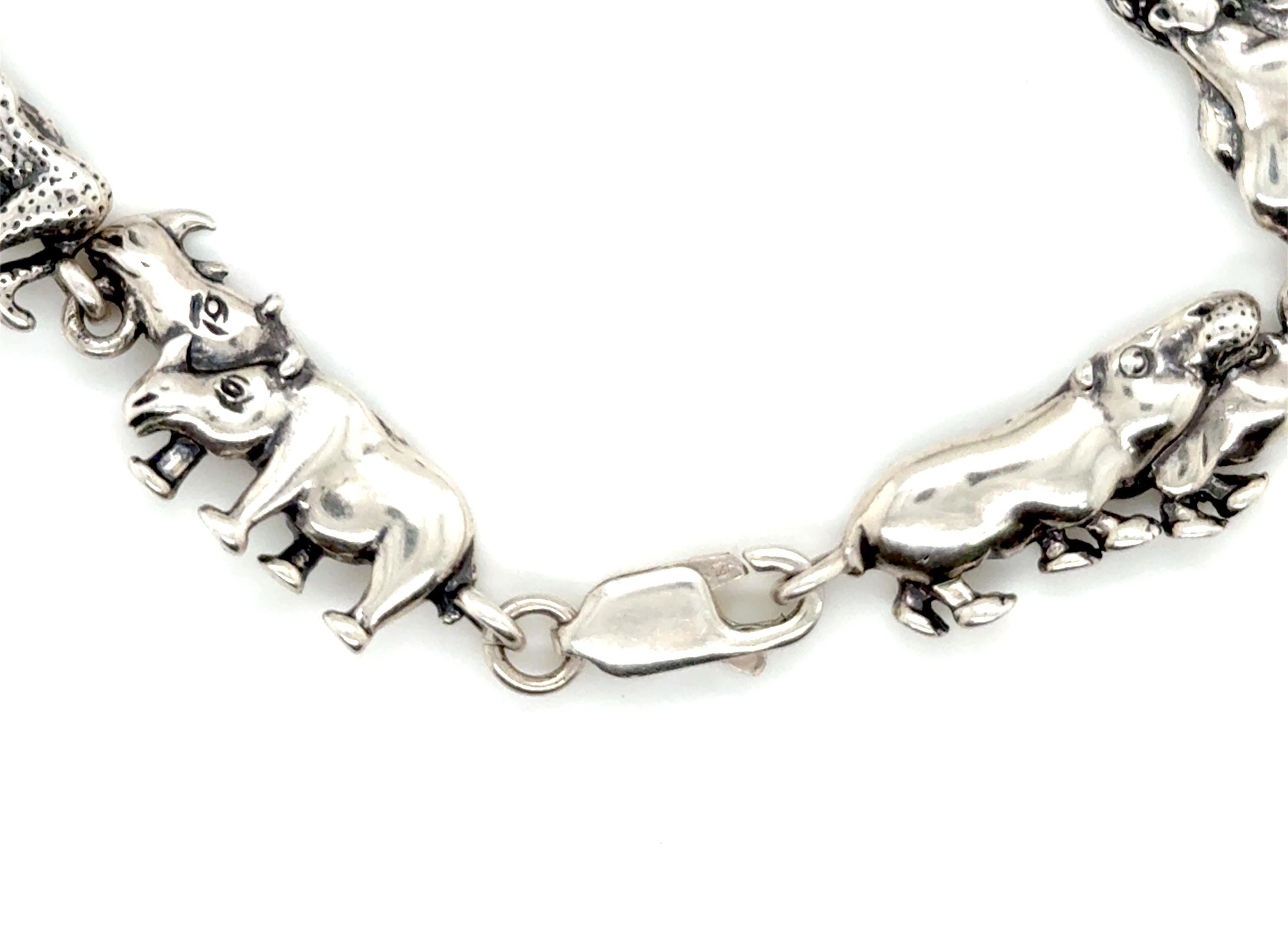 Kabana Noah's Ark Bible Charm Bracelet Sterling Silver Animals For Sale 1