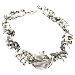 Kabana Noah's Ark Bible Charm Bracelet Sterling Silver Animals