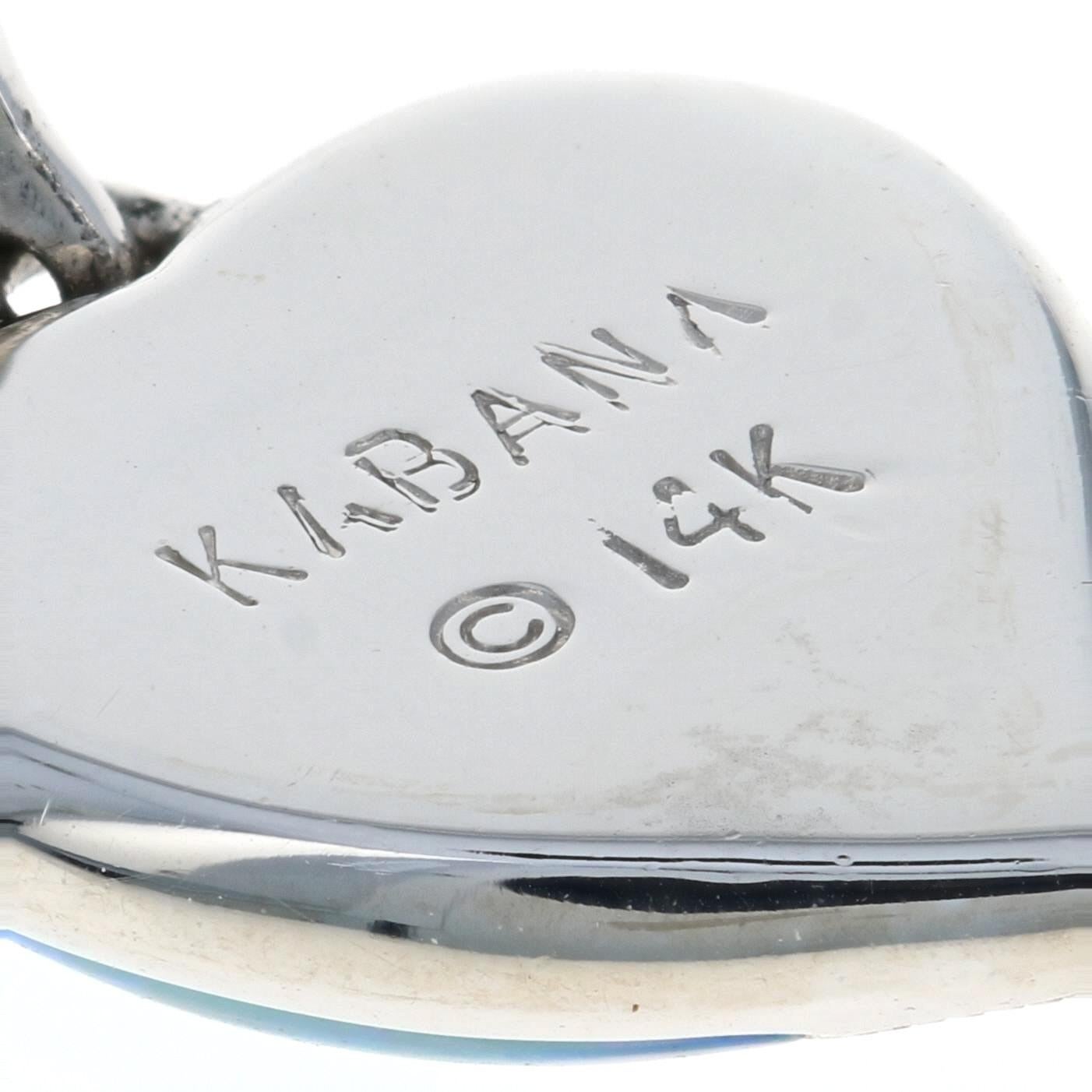 Women's Kabana Opal and Diamond Heart Leaf Dangle Earrings White 14k Round Cut .15 Carat