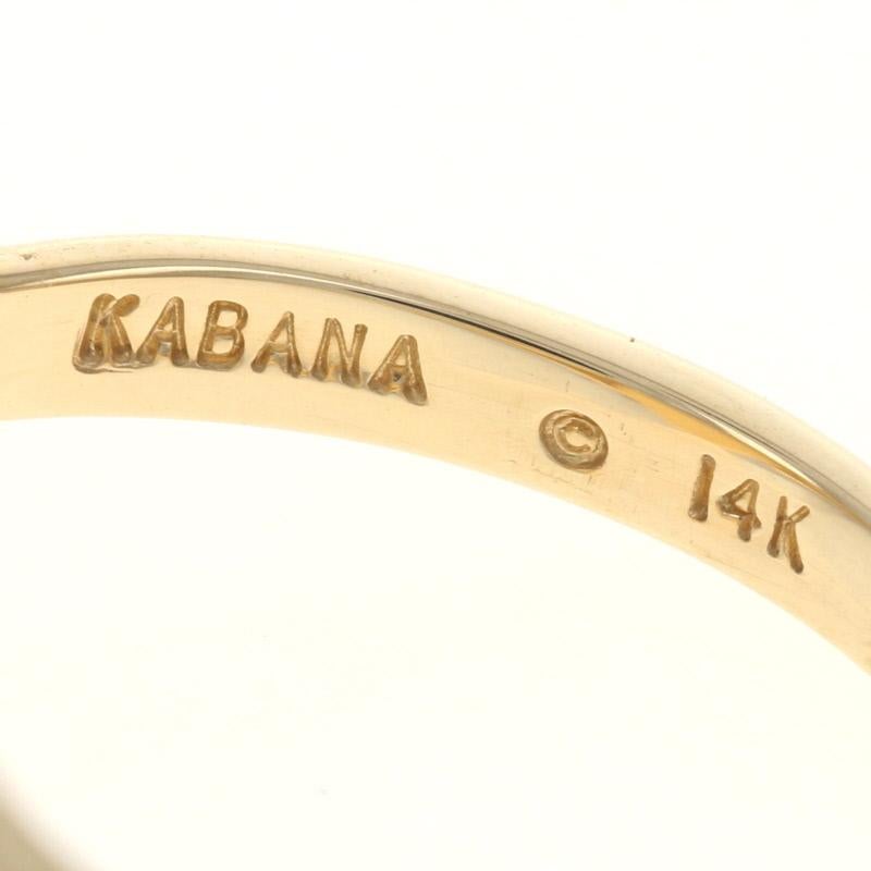 Kabana Opal and Diamond Ring Yellow Gold, 14 Karat Cabochon Cut .15 Carat 2