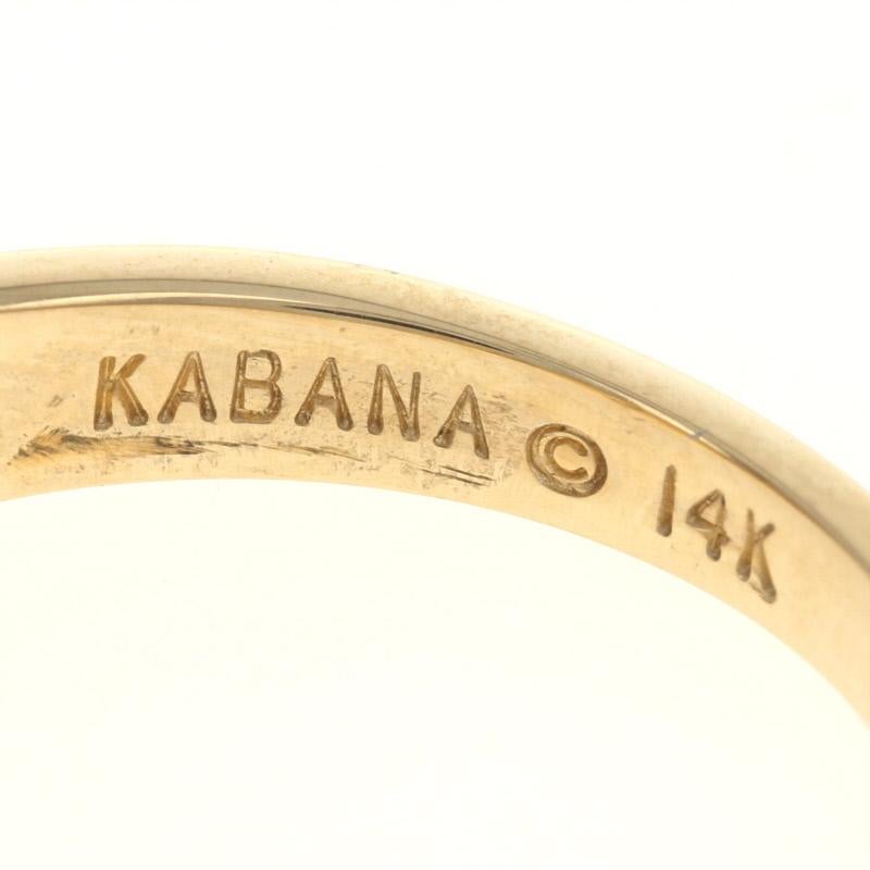 Kabana Opal and Diamond Ring Yellow Gold, 14 Karat Square Cabochon .18 Carat 2