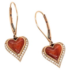 Kabana Orange Heart Estate Earrings