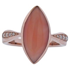 Kabana Rose Gold Coral Diamond Ring