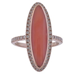 Kabana Rose Gold Coral Diamond Ring