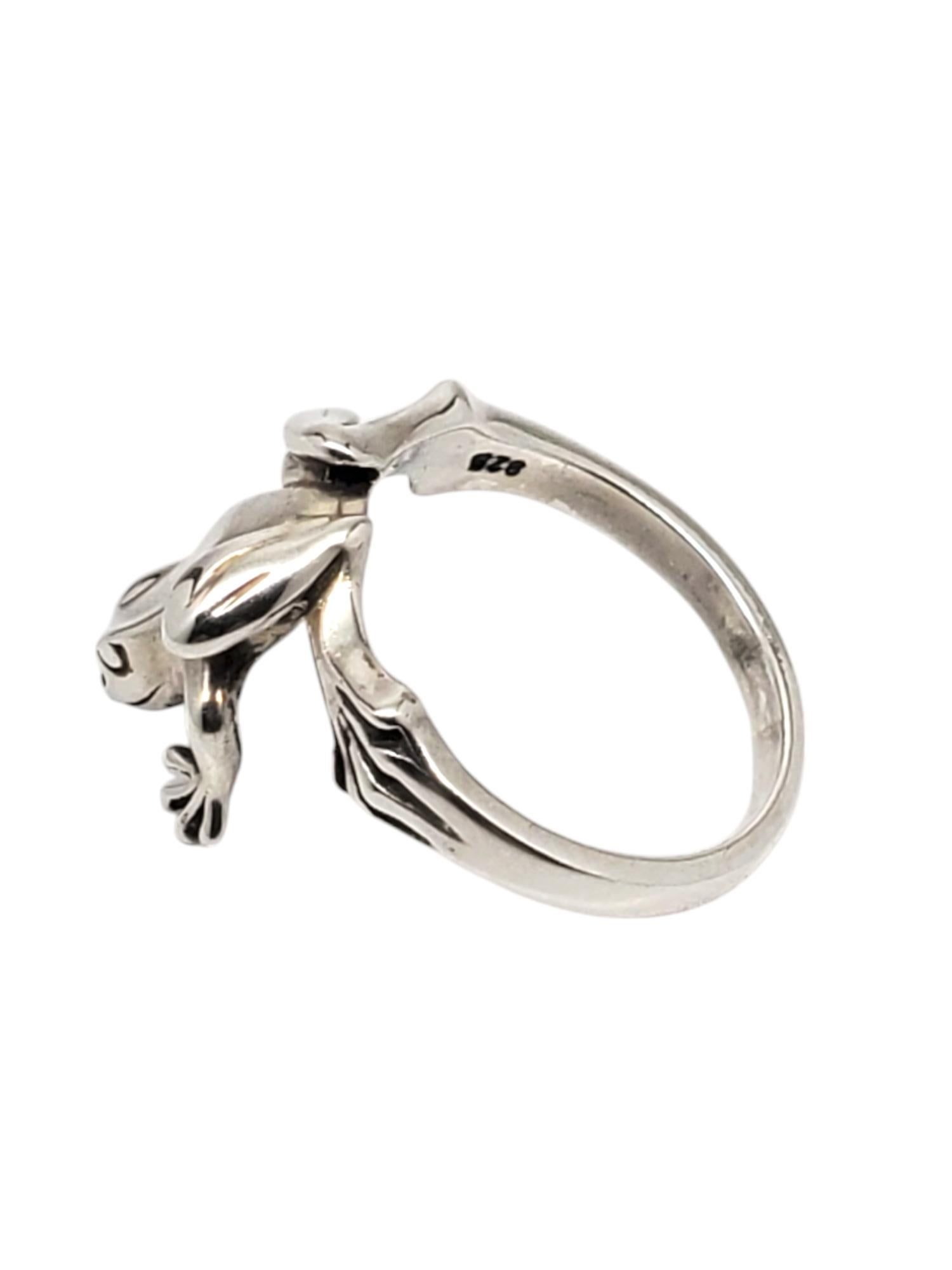 Kabana Sterling Silver Frog Ring Size 8 #20844 In Good Condition In Washington Depot, CT