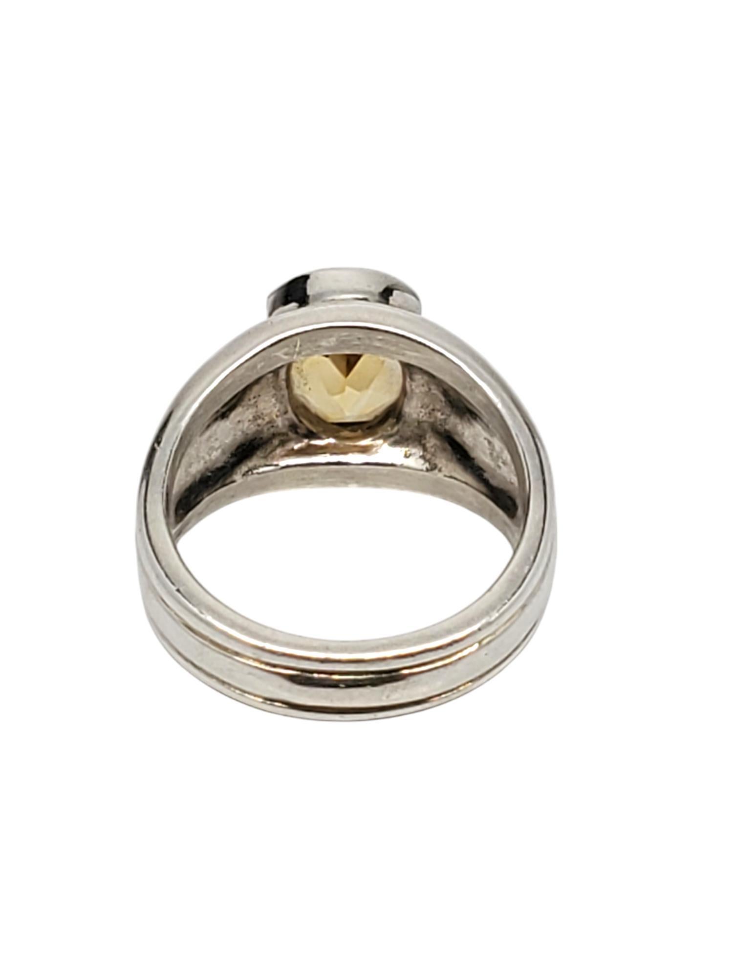 Kabana Sterlingsilber Oval Citrin & CZ Ring Größe 6,75 #20882 (Ovalschliff) im Angebot