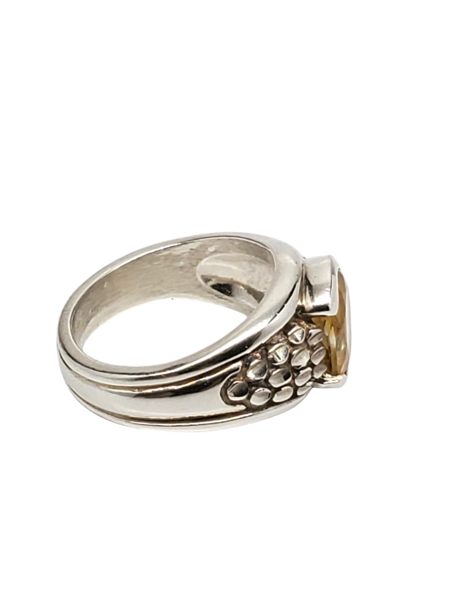 Kabana Sterlingsilber Oval Citrin & CZ Ring Größe 6,75 #20882 im Zustand „Gut“ im Angebot in Washington Depot, CT