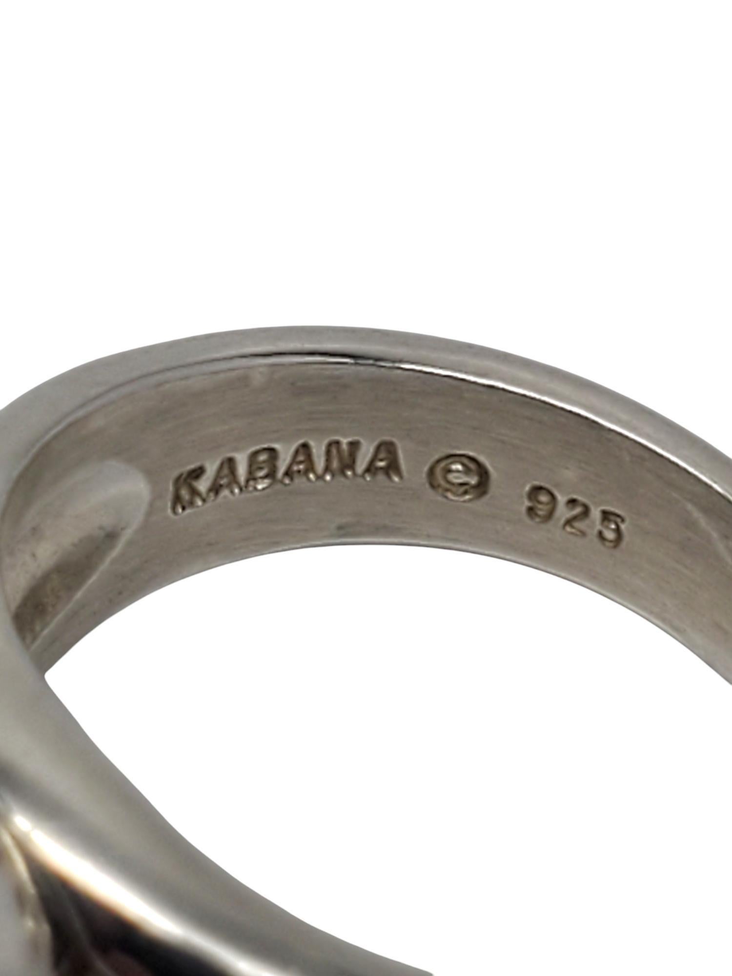 Kabana Sterlingsilber Oval Citrin & CZ Ring Größe 6,75 #20882 im Angebot 1