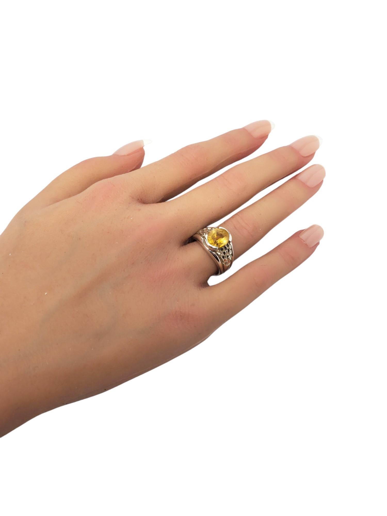 Kabana Sterlingsilber Oval Citrin & CZ Ring Größe 6,75 #20882 im Angebot 2