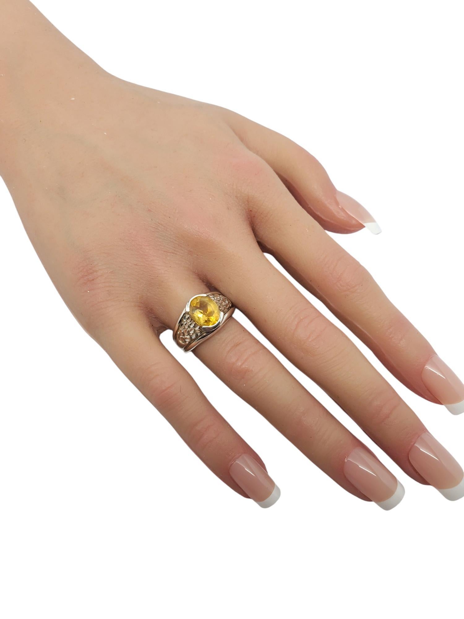 Kabana Sterlingsilber Oval Citrin & CZ Ring Größe 6,75 #20882 im Angebot 3