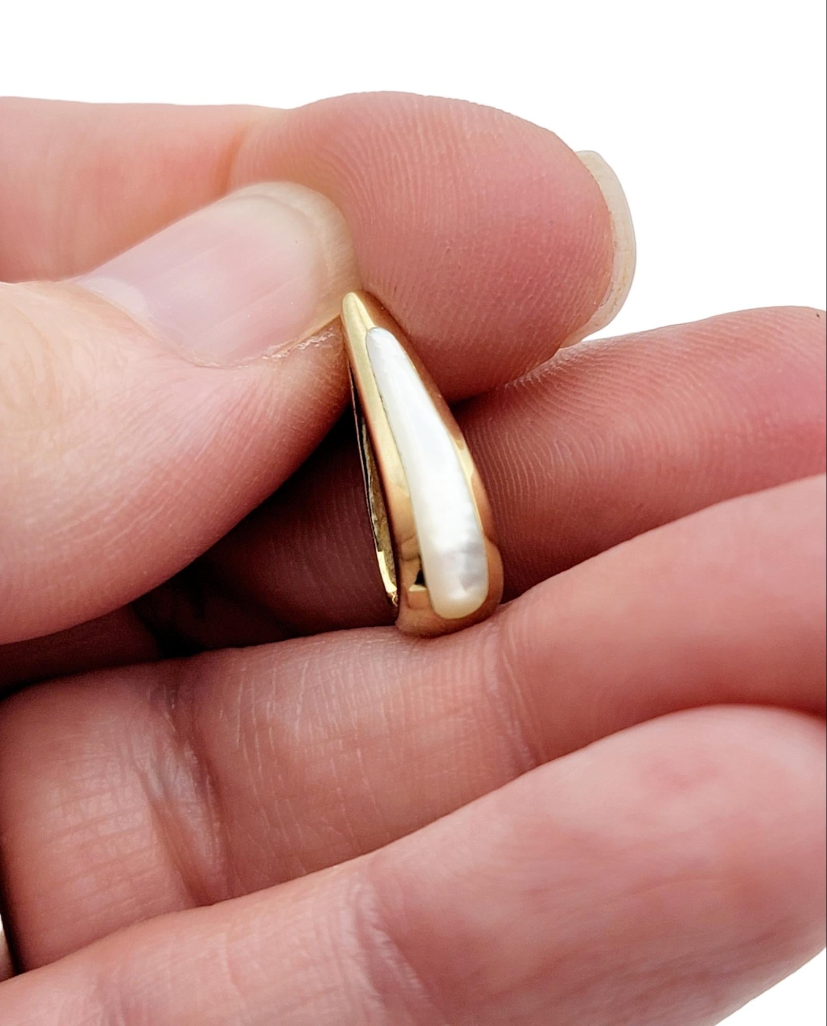 Kabana Tropfenförmiger Perlmutt- Slide-Anhänger aus 14 Karat Gelbgold 2