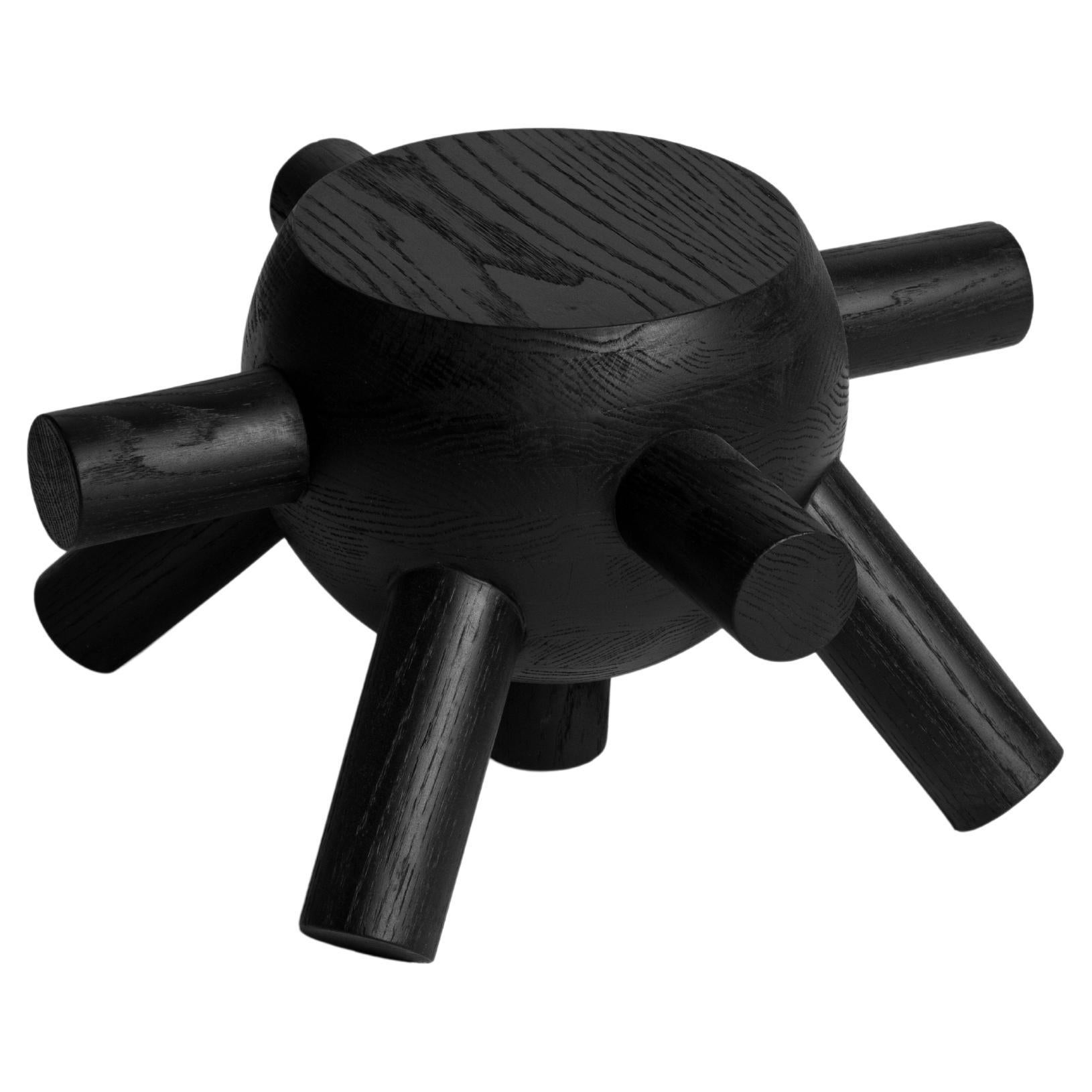 KABIKI Auxiliary Table in Red Oak with Black Finish by Daniel Couttolenc For Sale