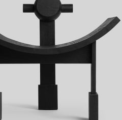 Silla KABIKI de roble rojo con acabado negro de Daniel Couttolenc