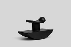 KABIKI Rocking Stool in Red Oak with Black Finish by Daniel Couttolenc