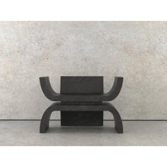 Contemporary Sculptural Kabuto Throne in Black Bronze by Michel Amar