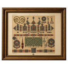 Kabyle Jewelry from Algeria, Racinet Afrique Chromolithograph, 1888