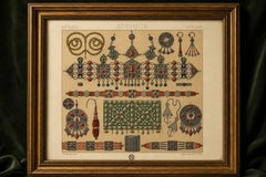 Kabyle Jewelry from Algeria, Racinet Afrique Chromolithograph, 1888