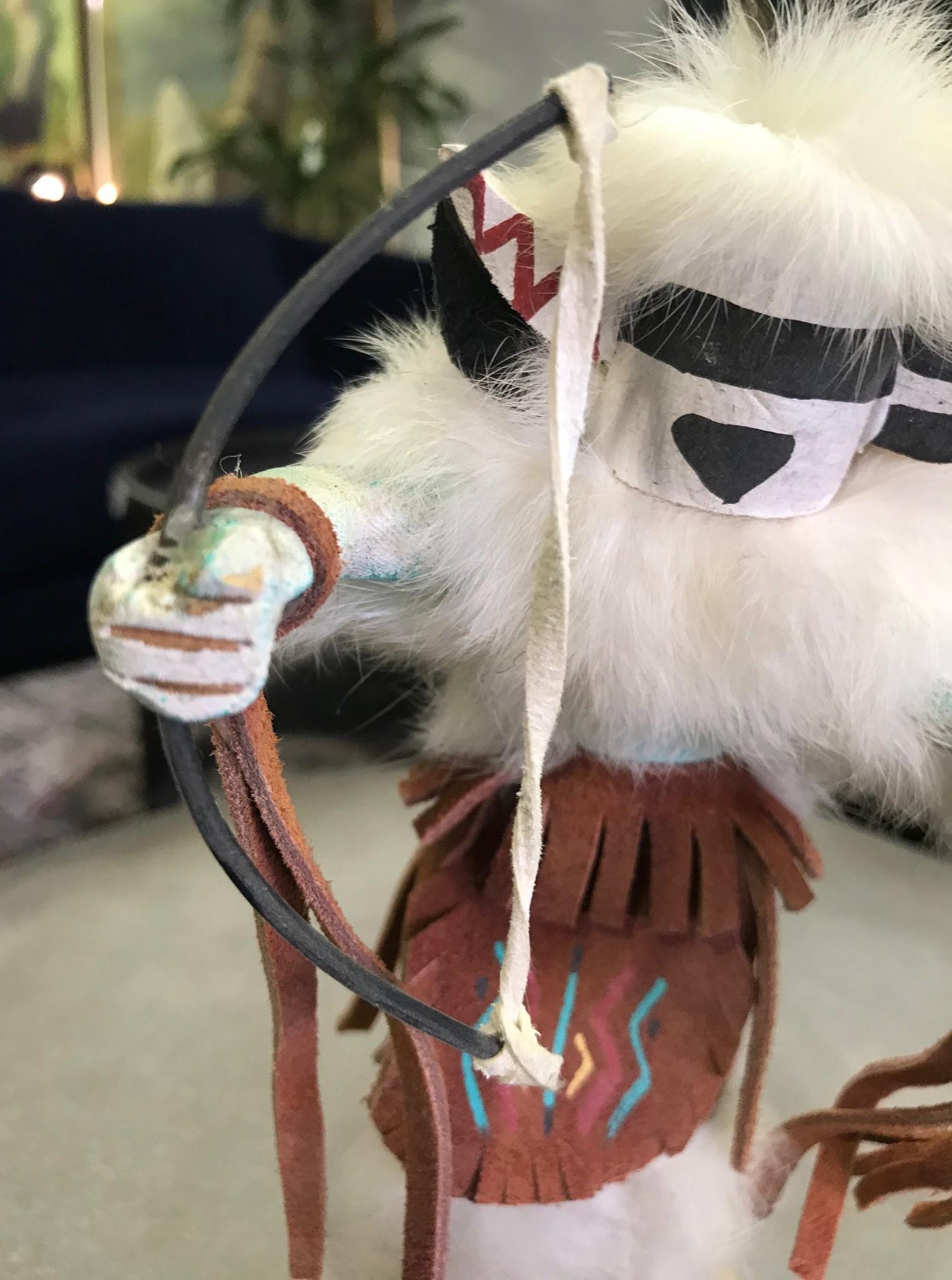 Native American Kachina Doll Hand Carved Decorated Signed by Artist For Sale