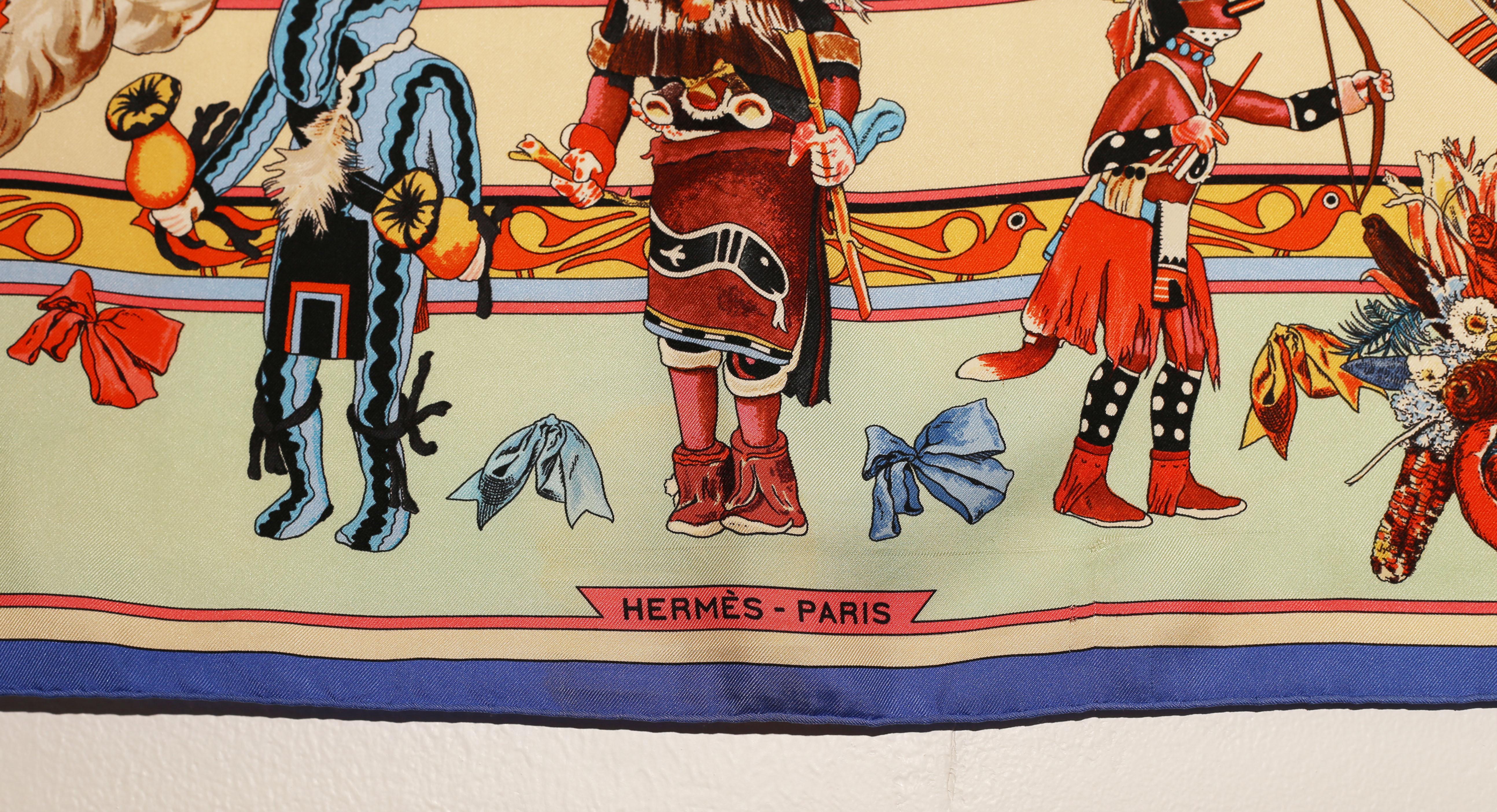 Foulard Kachinas Hermes carré di Kermit Oliver 1992 1