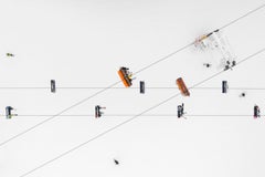 Side Effects, Tiefe des Winters, Skier 01, abstrakte Luftbildfotografie
