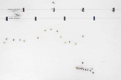 Side Effects, Tiefe des Winters, Skier 02, abstrakte Luftbildfotografie