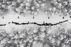 Side Effects, Tiefe des Winters, Skier 04, abstrakte Luftbildfotografie