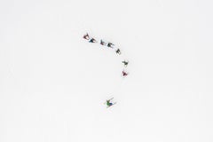 Side Effects, Tiefe des Winters, Skier 06, abstrakte Luftbildfotografie
