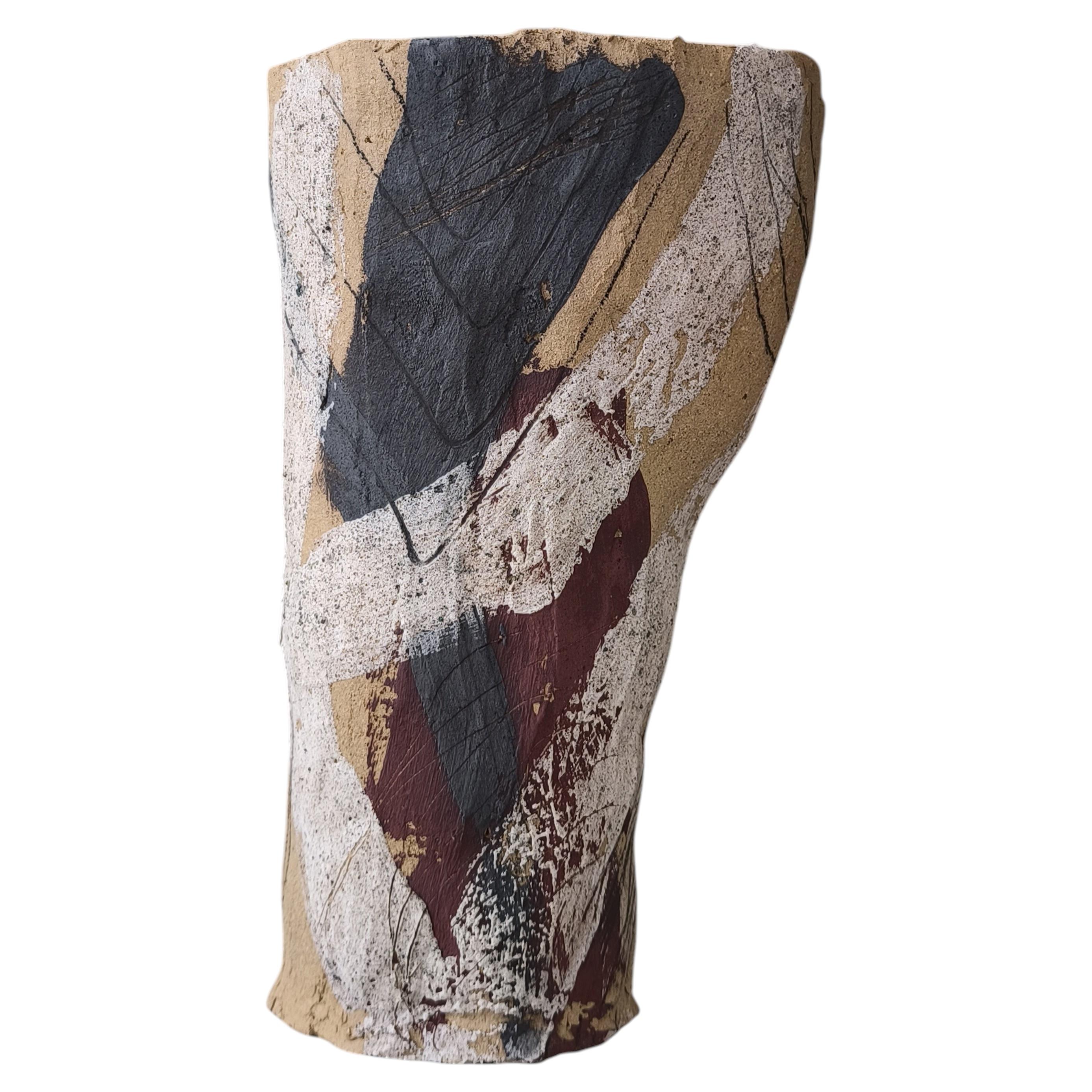 KAD 32 di asterisque. Vaso in gres organico lavorato a mano, Spagna, New in vendita