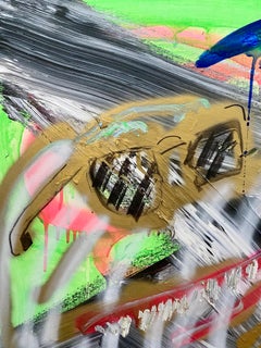 Mixed Media Ölgemälde und Sprühfarbe Abstraktes Gemälde Selbstporträt