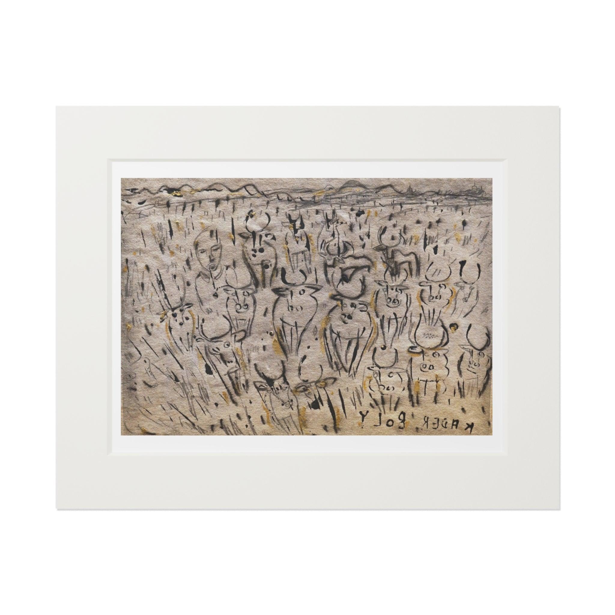 Eyes Wide Open by Kader Boly Print

Size 16" × 20"

Premium, 175gsm fine-art paper prints.

Equipped with a thick, 2mm (0.07") window-cut cardboard frame in a natural white color, these prints can be hung as-is or inserted in a protective frame of