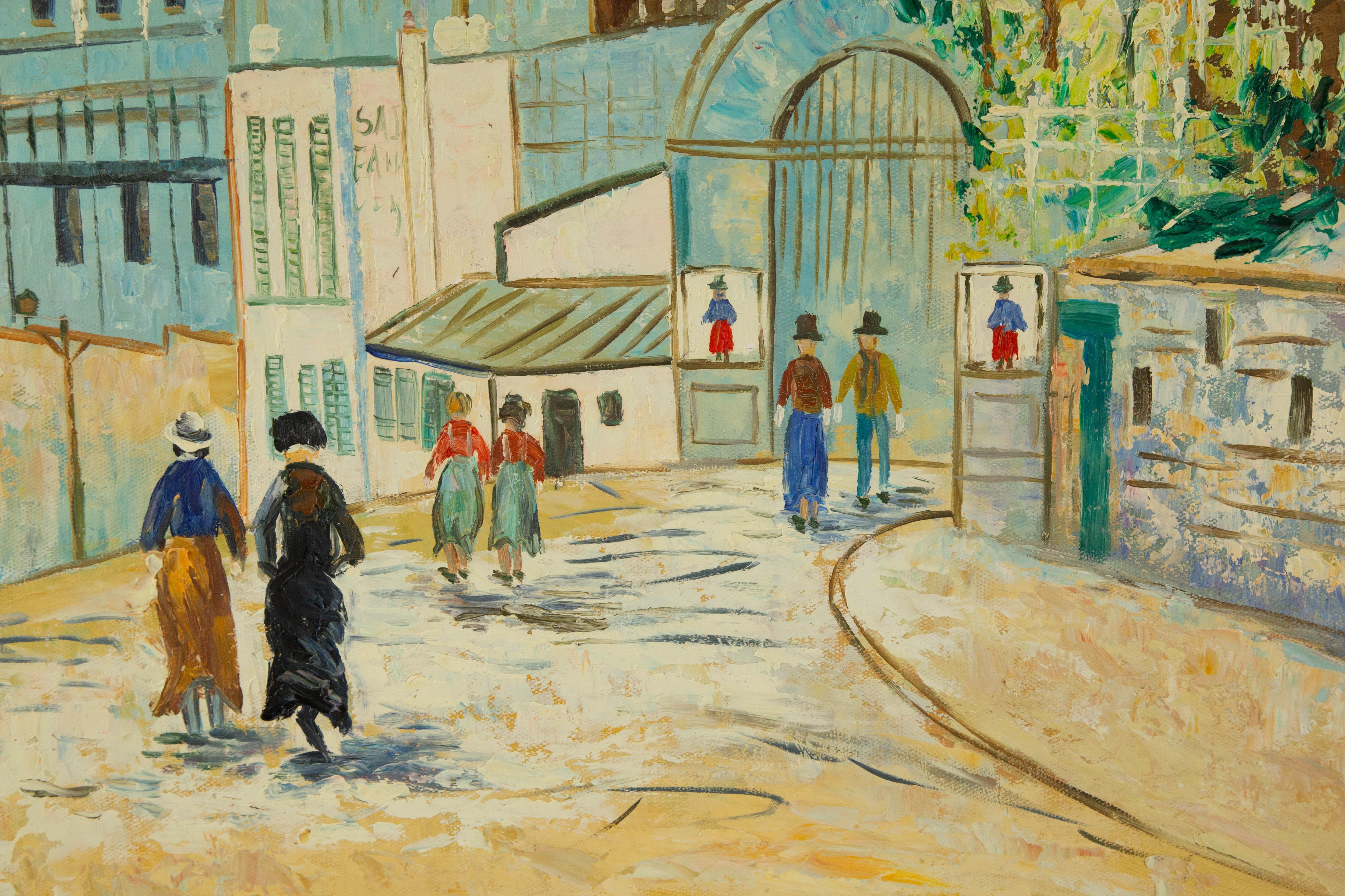 Impressionistisches Original-Ölgemälde „Sunday Street“ von KaDi Pan, KaDi Pan im Angebot 2