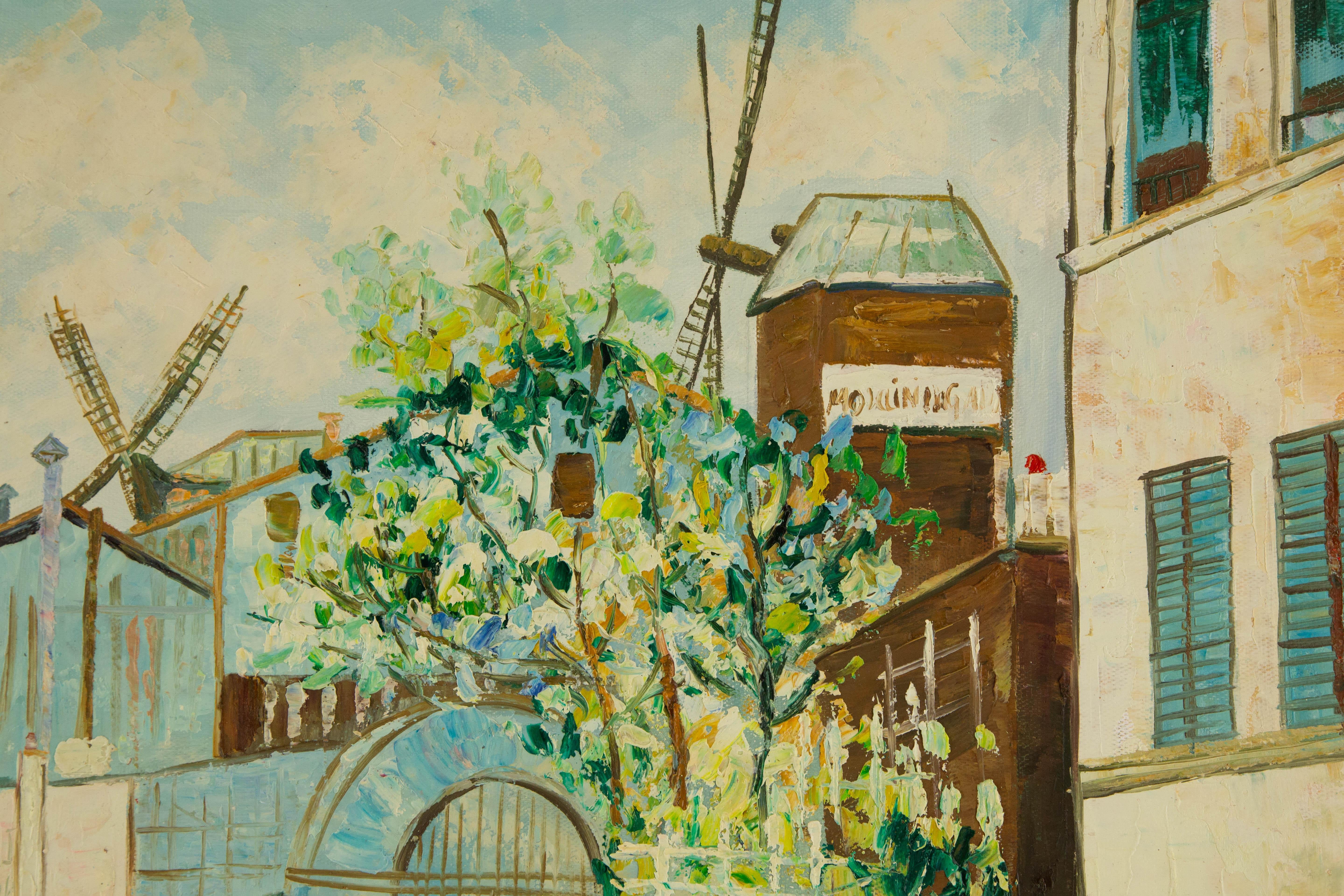 Impressionistisches Original-Ölgemälde „Sunday Street“ von KaDi Pan, KaDi Pan im Angebot 3