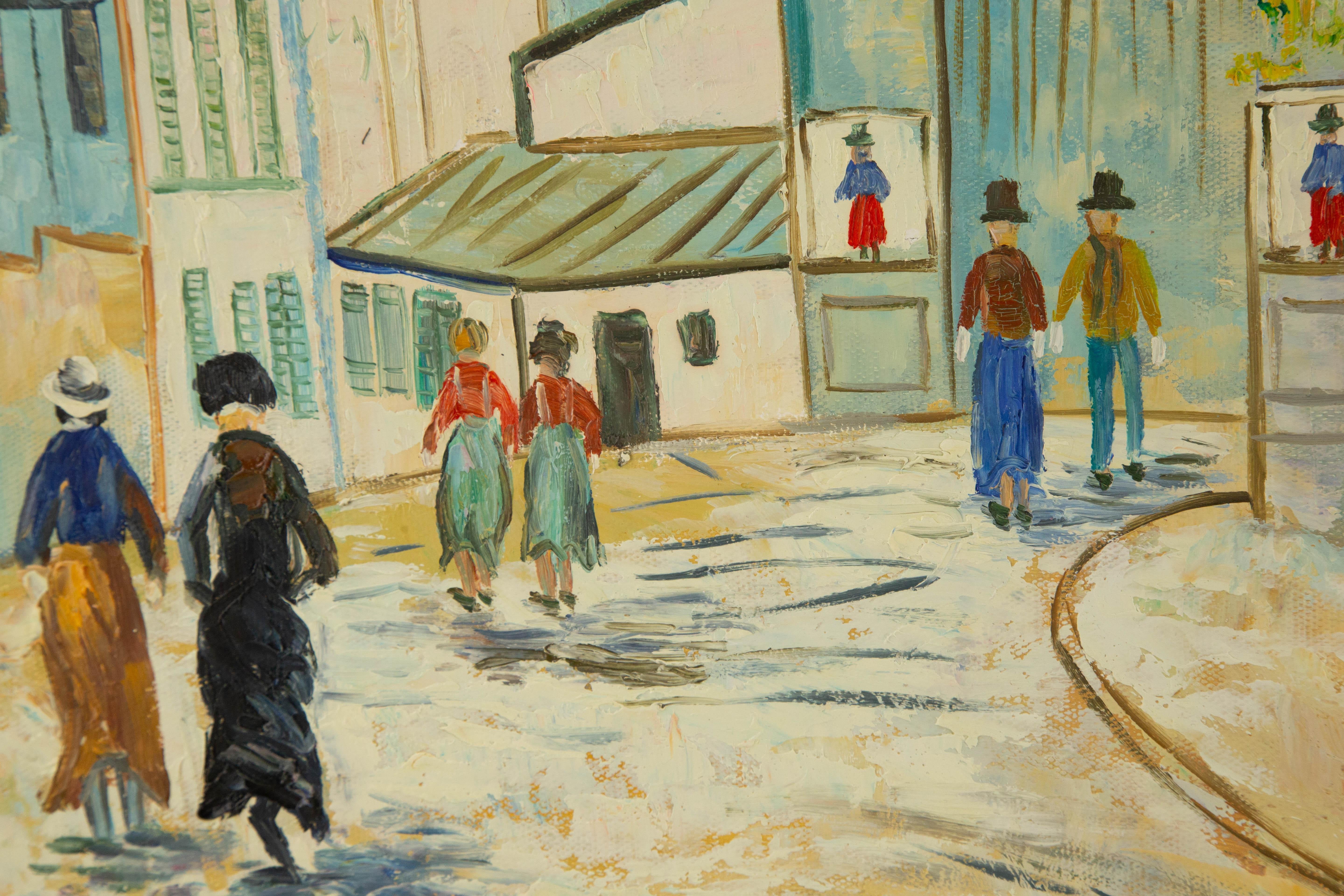 Impressionistisches Original-Ölgemälde „Sunday Street“ von KaDi Pan, KaDi Pan im Angebot 5