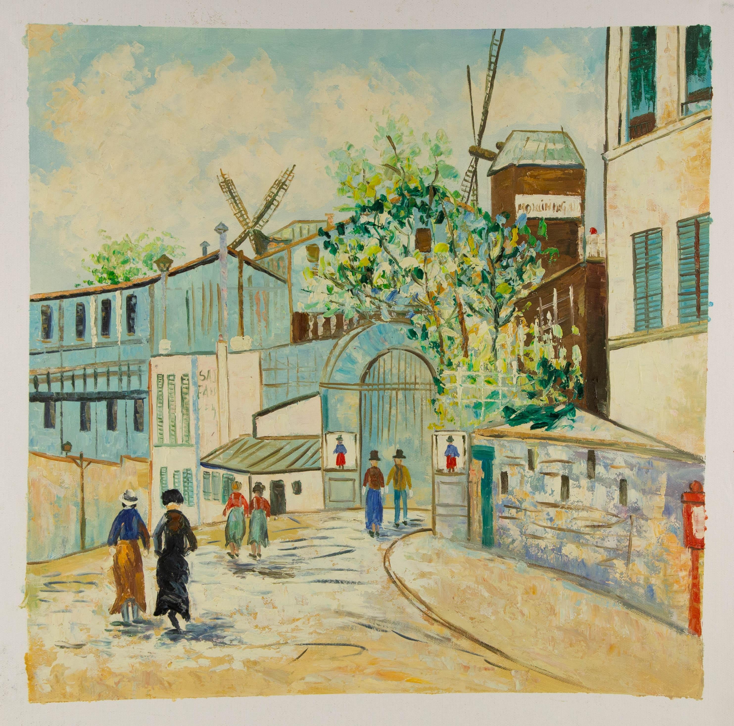 Impressionistisches Original-Ölgemälde „Sunday Street“ von KaDi Pan, KaDi Pan im Angebot 6