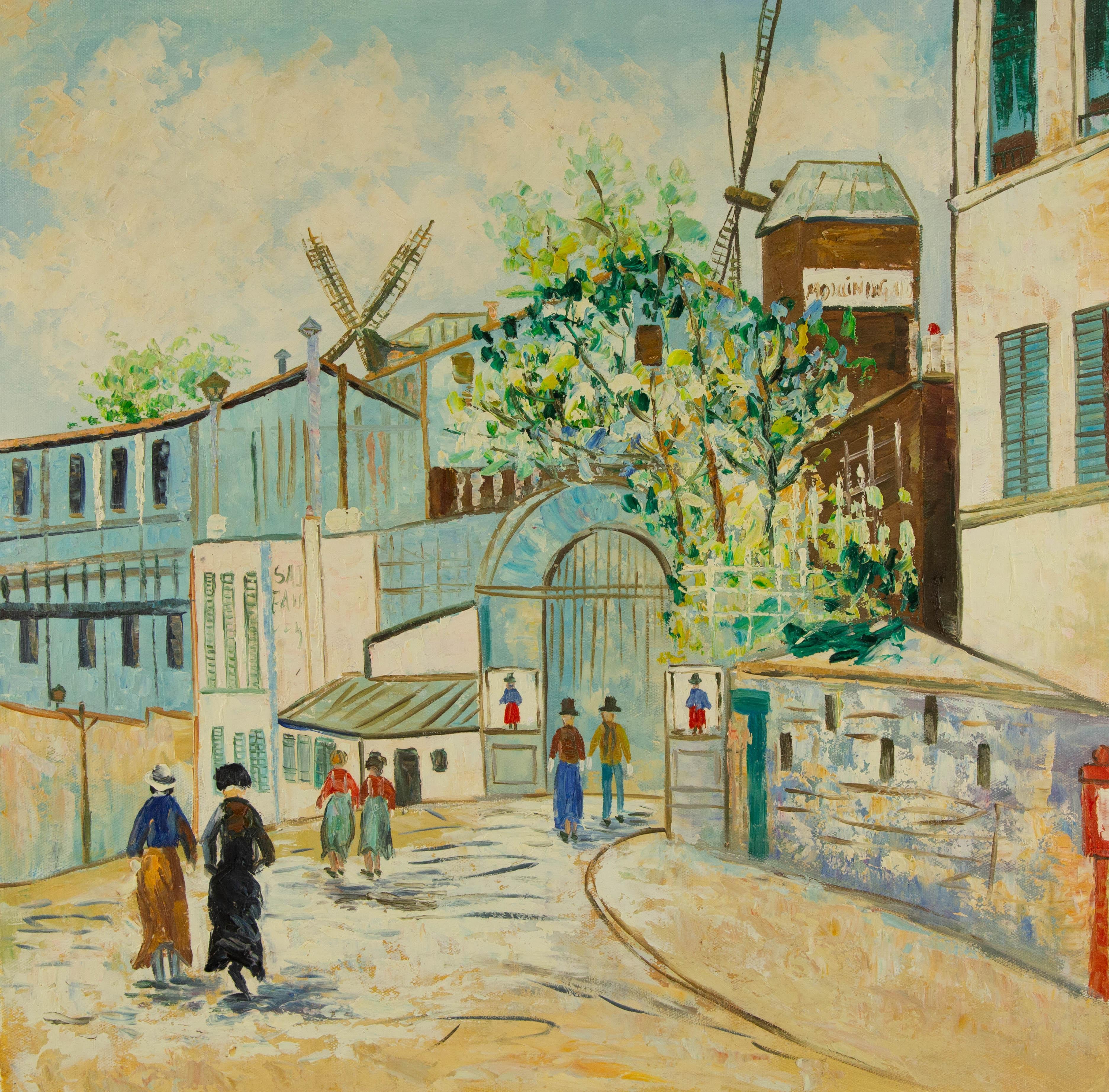 KaDi Pan Pintura al óleo original impresionista "Calle del domingo"